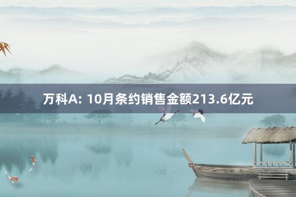 万科A: 10月条约销售金额213.6亿元